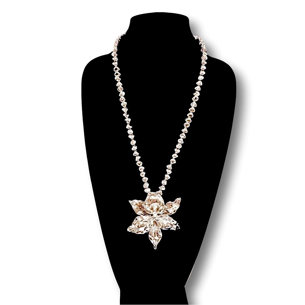 Zara Silver Floral Pendant Necklace